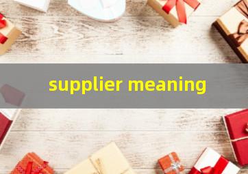  supplier meaning